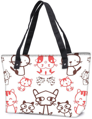 

Snoogg Pack Of 2 Kitties Cute Combo Tote Shopping Grocery Bag With Coin Pencil Purse Shoulder Bag(Multicolor, 15 L)