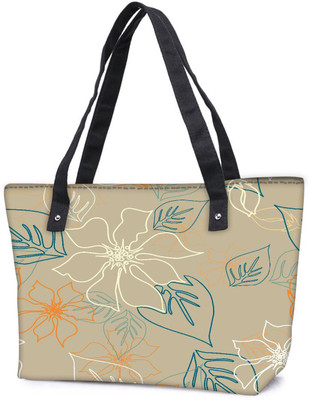 

Snoogg Pack Of 2 Floral Sketch Cream Combo Tote Shopping Grocery Bag With Coin Pencil Purse Shoulder Bag(Multicolor, 15 L)