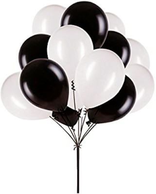 

PartyballoonsHK Solid Metallic Black & White Balloon(Black, White, Pack of 1)
