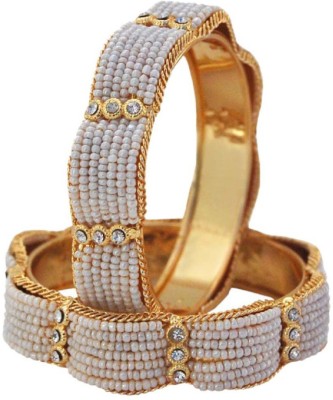 RENAISSANCE TRADERS Metal Beads Gold-plated Bangle Set(Pack of 2)