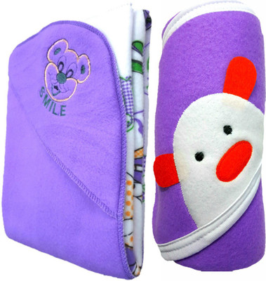 

BRANDONN Striped  Hooded Baby Blanket(Polyester, Purple