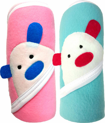 

BRANDONN Striped  Hooded Baby Blanket(Polyester, SEA-GREEN, Pink, Pink;sea-green