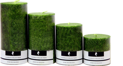 

Snoby Snoby Tea Tree Marble Pillar Candle Set Candle(Green, Pack of 4)