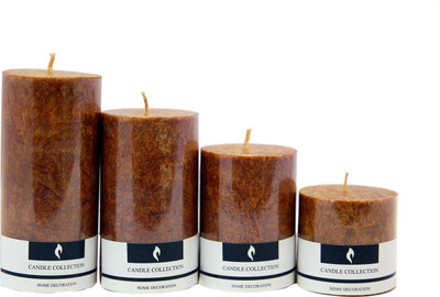 

Snoby Snoby Coffee Marble Pillar Candle Set Candle(Brown, Pack of 4)