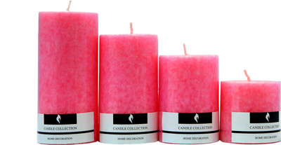 

Snoby Snoby Lotus Marble Pillar Candle Set Candle(Pink, Pack of 4)