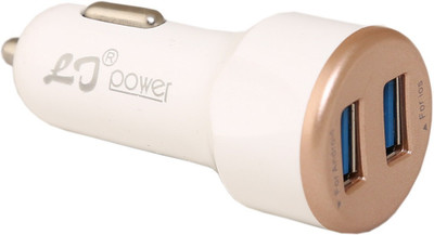 LJ Power 3.1 amp Turbo Car Charger(White)