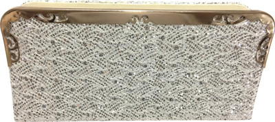 

VEENA Party Silver Clutch