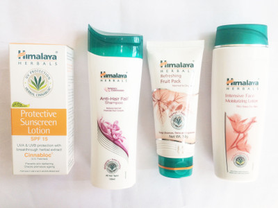 

Himalaya PROTECTIVE SUN LOTION, FACE LOTION, FACE WASH AND ANTI HAIR FALL SHAMPOO(Set of)