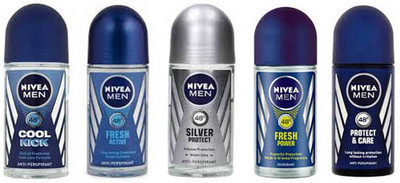 

Nivea Pack of 5 Deodorant Roll-on - For Men(250 ml, Pack of 5)