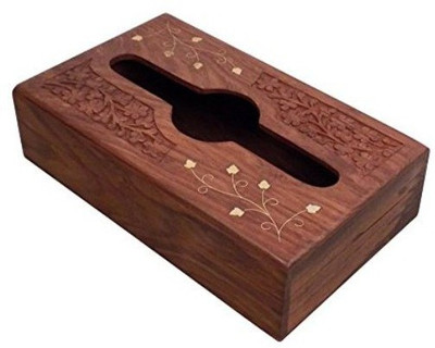 

Desi Karigar 1 Compartments Wood Tissue Holder(Brown)