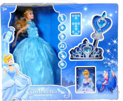 

Be you own label Disney cinderella princess remote controlled doll with crown ,and wand for girls(Multicolor)