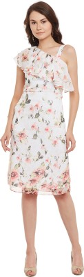 ATHENA Women Fit and Flare Multicolor, Pink Dress