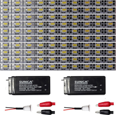 

Elph 4 V DC Rigid Aluminium Strip mounted 100 LEDs, 2 Pc I Ah Rechargeable battery, 2 Charging cable, 2 set Crocodile clip Electronic Components Electronic Hobby Kit