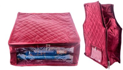 

Addyz Sales Designer 5 Inch Height Side Transparent Large Saree and Blouse Organizer et of 2(Maroon)