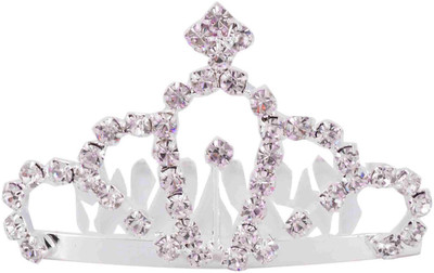 

Shrih Stone Studded Princess Tiara Small Size Comb Hair Accessory Set(Silver)