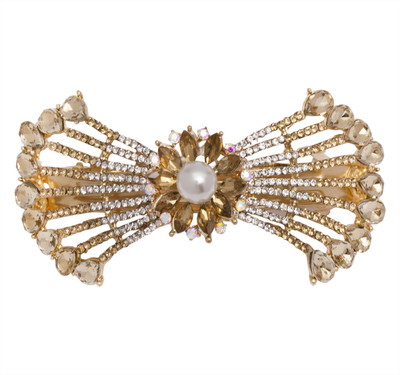 

Mansiyaorange Designer Latest Trendy Stone Hair Clip(Gold)