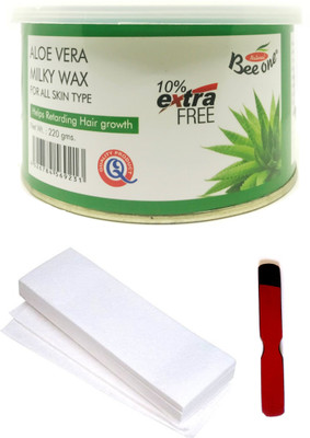 

Out Of Box Beeone Aloevera Milky Wax 220g and 50 Non-Woven Strips With Wooden Knife Wax(220 g)