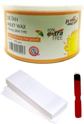 

Out Of Box Beeone De-Tan Milky Wax and 50 Non-Woven Strips With Wooden Knife Wax(220 g)