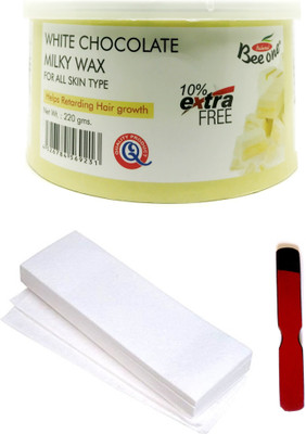 

Out Of Box Beeone White Chocolate Milky Wax and 50 Non-Woven Strips With Wooden Knife Wax(220 g)