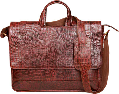 Leatherworld 15 inch Laptop Messenger Bag(Brown)