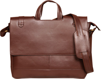 

Leatherworld 15 inch Laptop Messenger Bag(Brown)