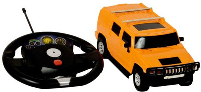 

AM Enterprises Rechargeable remote control HUMMER like car with steering remote(Yellow)