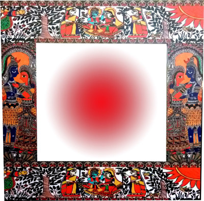 

Akanksha Arts Madhubani 12x12 Decorative Mirror(Square)