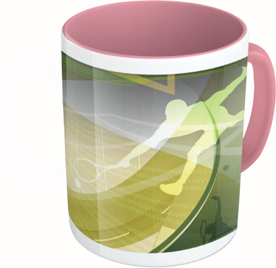 

MiiCreations Printed Two Tone Pink And White Tennis Vector Ceramic Mug(325 ml)