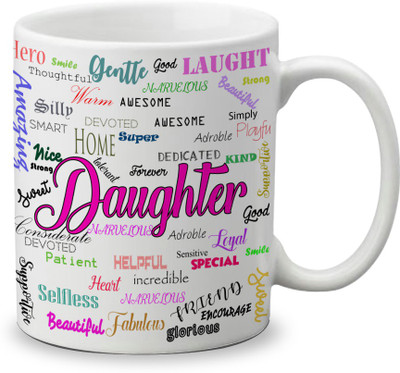 

LOF Gifts For Daughter Best Beti Gifts 325 ml Ceramic Mug(325 ml), White