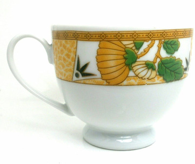 

HappyClick Flower Leaf Border Design Ceramic Mug(160 ml), Multicolor