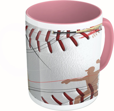

MiiCreations Printed Two Tone Pink And White Baseball Vector Ceramic Mug(325 ml)