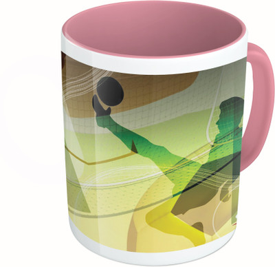 

MiiCreations Printed Two Tone Pink And White Football Vector Ceramic Mug(325 ml)