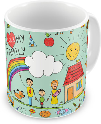 

Indigifts 79 Ceramic Mug(330 ml), Blue