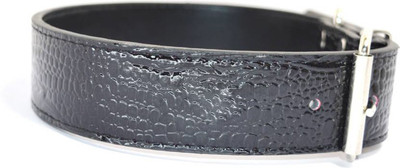 

Sollar's Black Alligator Look Leather Dog Everyday Collar(, Black