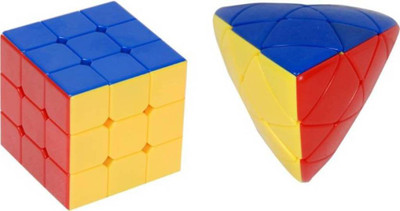 Speoma Triangle & Printed (Sticker less ) Cube Combo ( 2 Pieces)(2 Pieces)