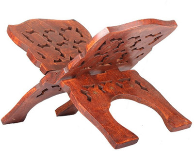 

Apkamart Handicraft Holy Book Holder - Decorative Book Reader for Puja Room Decor and Gifts Wooden Brown Book Rest(Width (Open) = 30 cm : Height (Open) = 38 cm)