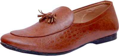 

SHADOWS SHADOWS Party Wear Cobra Shoe (Tan) Slip On For Men(Tan
