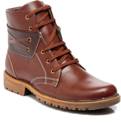

TEN Tan Leather Boots Boots For Men(Tan