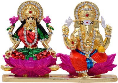

Kulin Religious Idol of Lakshmi Ganesh Premium Statue, best choice for Car Dashboard | Home Decor | Gifting Decorative Showpiece - 8 cm(Alloy, Multicolor)