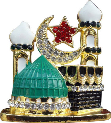 

Tranduious Royal Rich Makka Madina for car dashboard/car dashboard god idols Decorative Showpiece - 6 cm(Gold Finish, Multicolor)