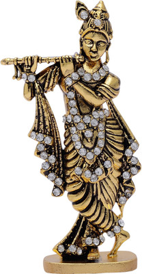 

Kulin Lord Krishna Idol For Car Dashboard | Home Decor | Gifting Decorative Showpiece - 8 cm(Alloy, Gold)