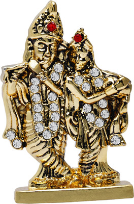 

Kulin Radha Krishna | Radhe Shyam Idol For Car Dashboard | Home Decor | Gifting Decorative Showpiece - 5 cm(Alloy, Gold)