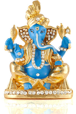 

Kulin God Ganesh | Ganpati | Lord Ganesha Idol | Statue For Car Dashboard | Home Decor | Gifting Decorative Showpiece - 4.5 cm(Alloy, Blue, Gold)