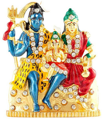 

Kulin God Shankar Parvati And Ganesha Idol For Car Dashboard | Home Decor | Gifting Decorative Showpiece - 6.9 cm(Alloy, Multicolor)