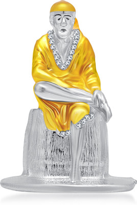 

Kulin Lord Sai | Saibaba Idol For Car Dashboard | Home Decor | Gifting Decorative Showpiece - 6.4 cm(Alloy, Gold, Silver)