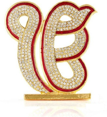 

Kulin Sikh Religious EK Onkar | Ik Onkar Idol For Car Dashboard | Home Decor | Gifting Decorative Showpiece - 9 cm(Alloy, Red, Gold)