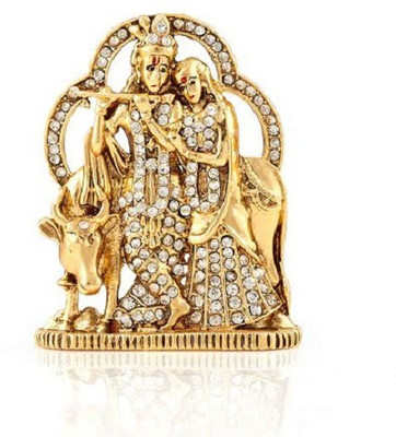 

Kulin Radha Krishna | Radhe Shyam Idol For Car Dashboard | Home Decor | Gifting Decorative Showpiece - 6 cm(Alloy, Gold)