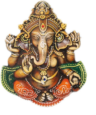 

Sarvsiddhi Terracotta Lord Ganesha Wall Hanging Decorative Showpiece - 5 cm(Terracotta, Multicolor)