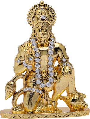 

Kulin Lord Hanuman | Bajrangbali Idol For Car Dashboard | Home Decor | Gifting Decorative Showpiece - 7.5 cm(Alloy, Gold)
