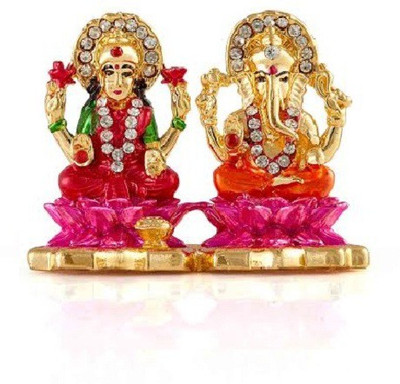 

Kulin Religious Idol of Lakshmi Ganesh Premium Statue, best choice for Car Dashboard | Home Decor | Gifting Decorative Showpiece - 5.5 cm(Alloy, Multicolor)